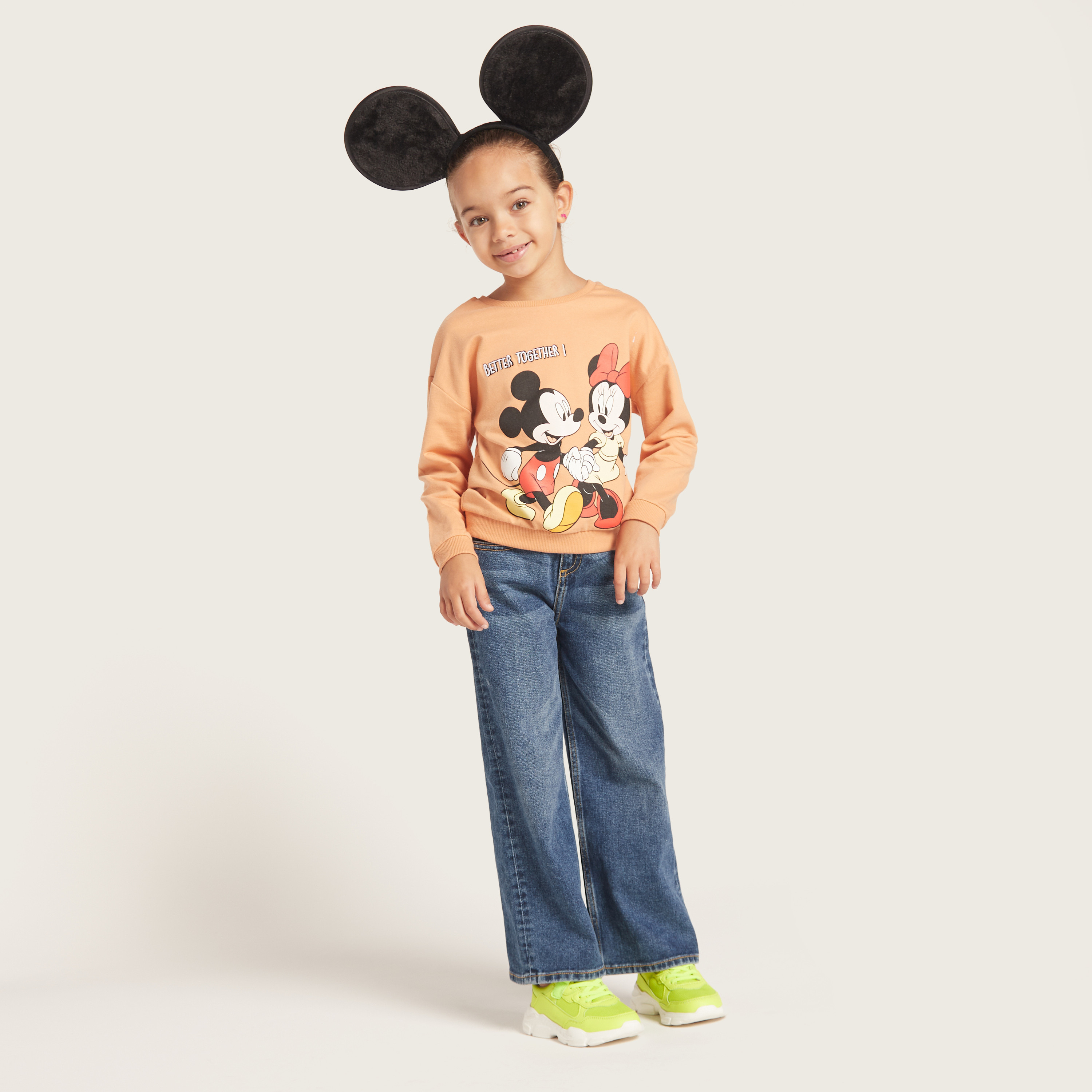Minnie Mouse Print Crew Neck Pullover with Long Sleeves-baby-girls-clothing-jumpersandcardigans-image-1