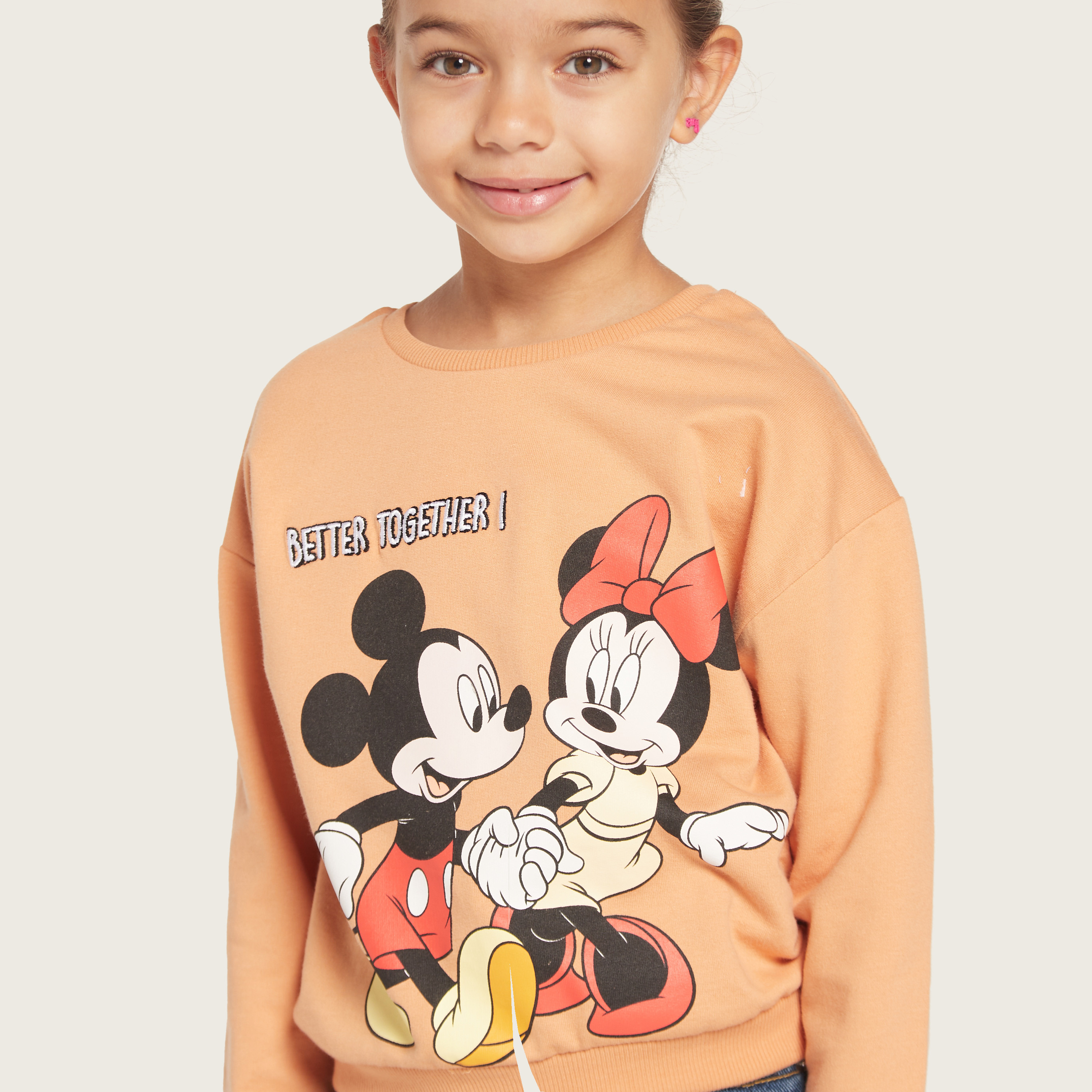 Minnie Mouse Print Crew Neck Pullover with Long Sleeves-baby-girls-clothing-jumpersandcardigans-image-3