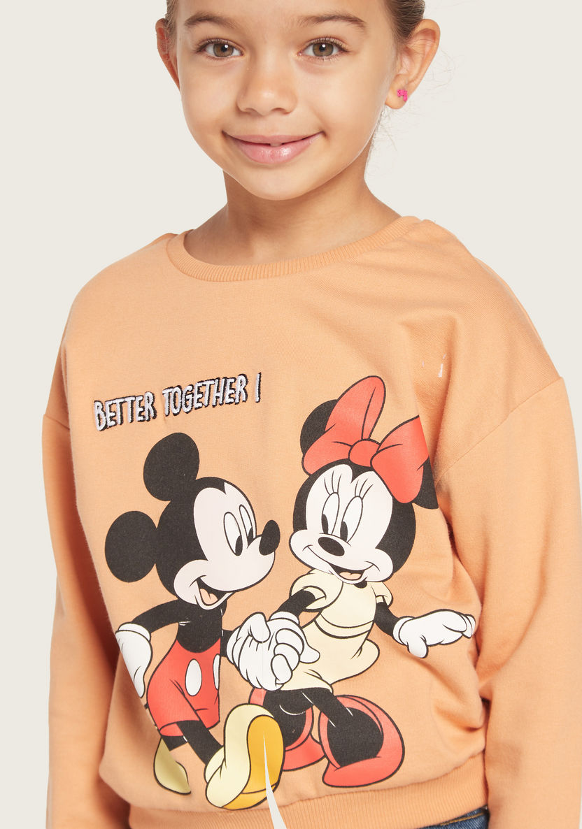 Minnie Mouse Print Crew Neck Pullover with Long Sleeves-Sweaters and Cardigans-image-2