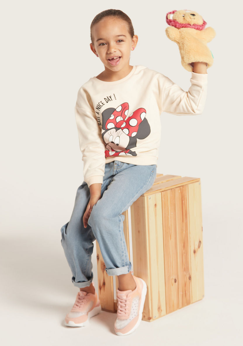 Minnie Mouse Print Sweatshirt with Crew Neck and Long Sleeves-Sweaters and Cardigans-image-0