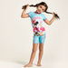 Minnie Mouse Print Swimsuit with Ruffle Detail and Short Sleeves-Swimwear-thumbnail-0