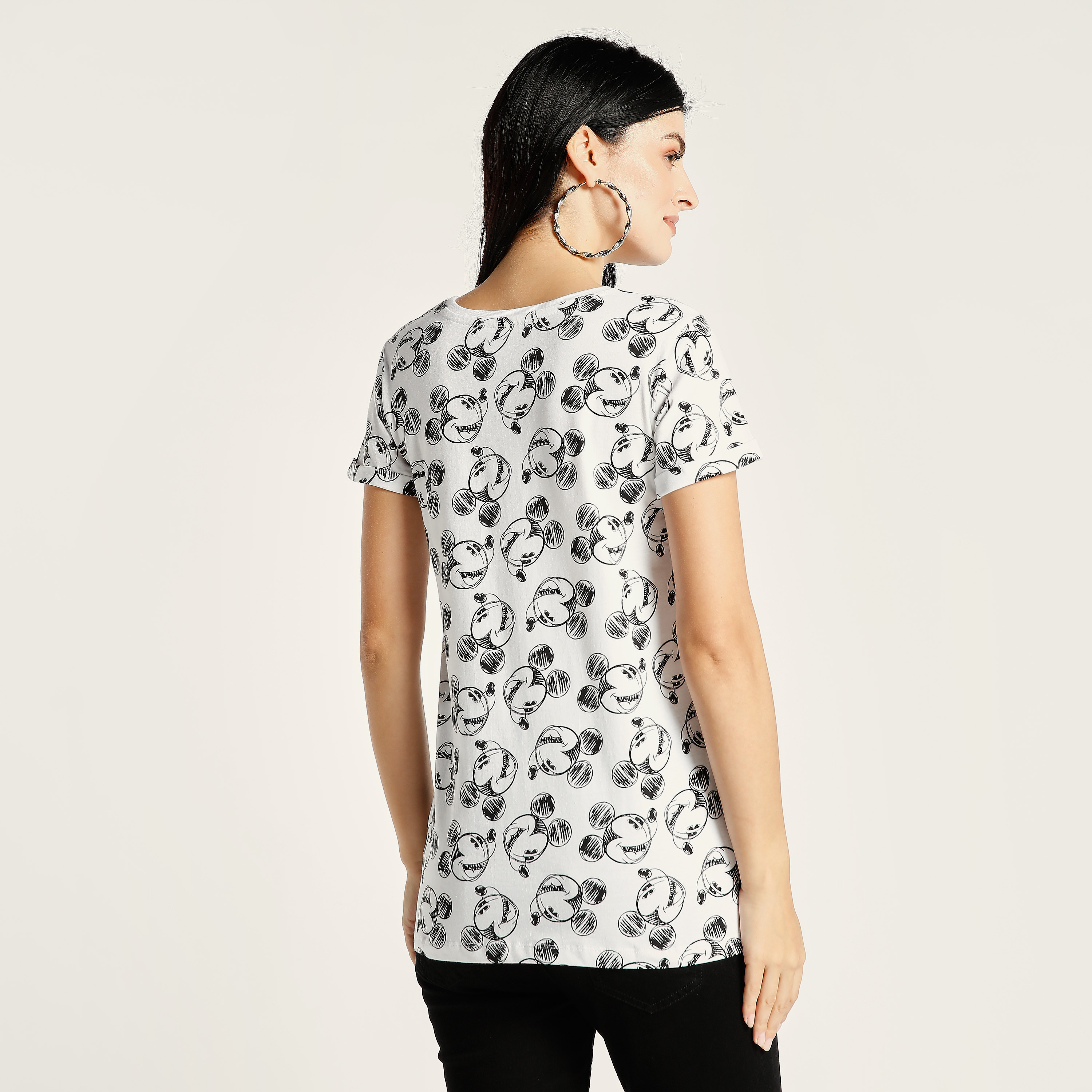 Love Mum All-Over Mickey Mouse Print Maternity T-shirt with Short Sleeves-baby-maternalcare-maternitywear-image-4