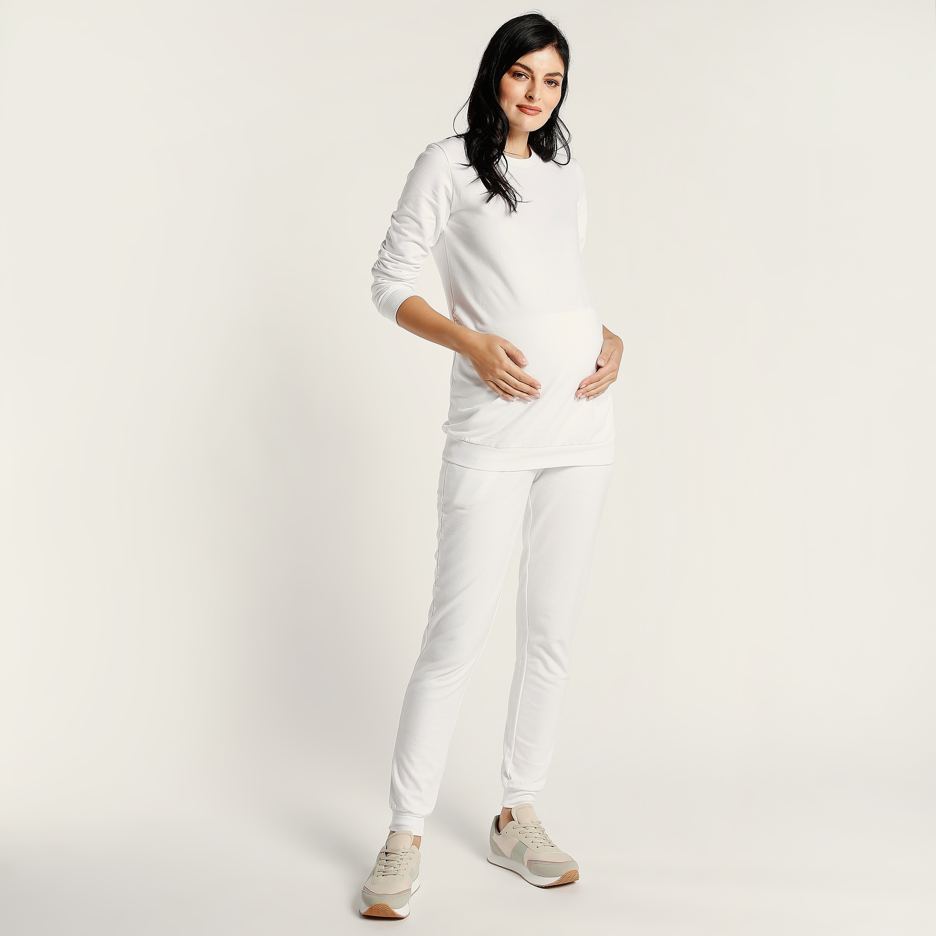 Love Mum Solid Maternity Jog Pants with Pocket Detail-baby-maternalcare-maternitywear-image-2