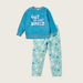 Juniors Graphic Print T-shirt and All-Over Printed Pyjamas Set-Nightwear-thumbnail-0