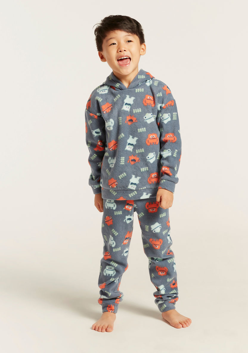 Juniors All-Over Printed Hooded Sweatshirt and Pyjamas Set-Pyjama Sets-image-1