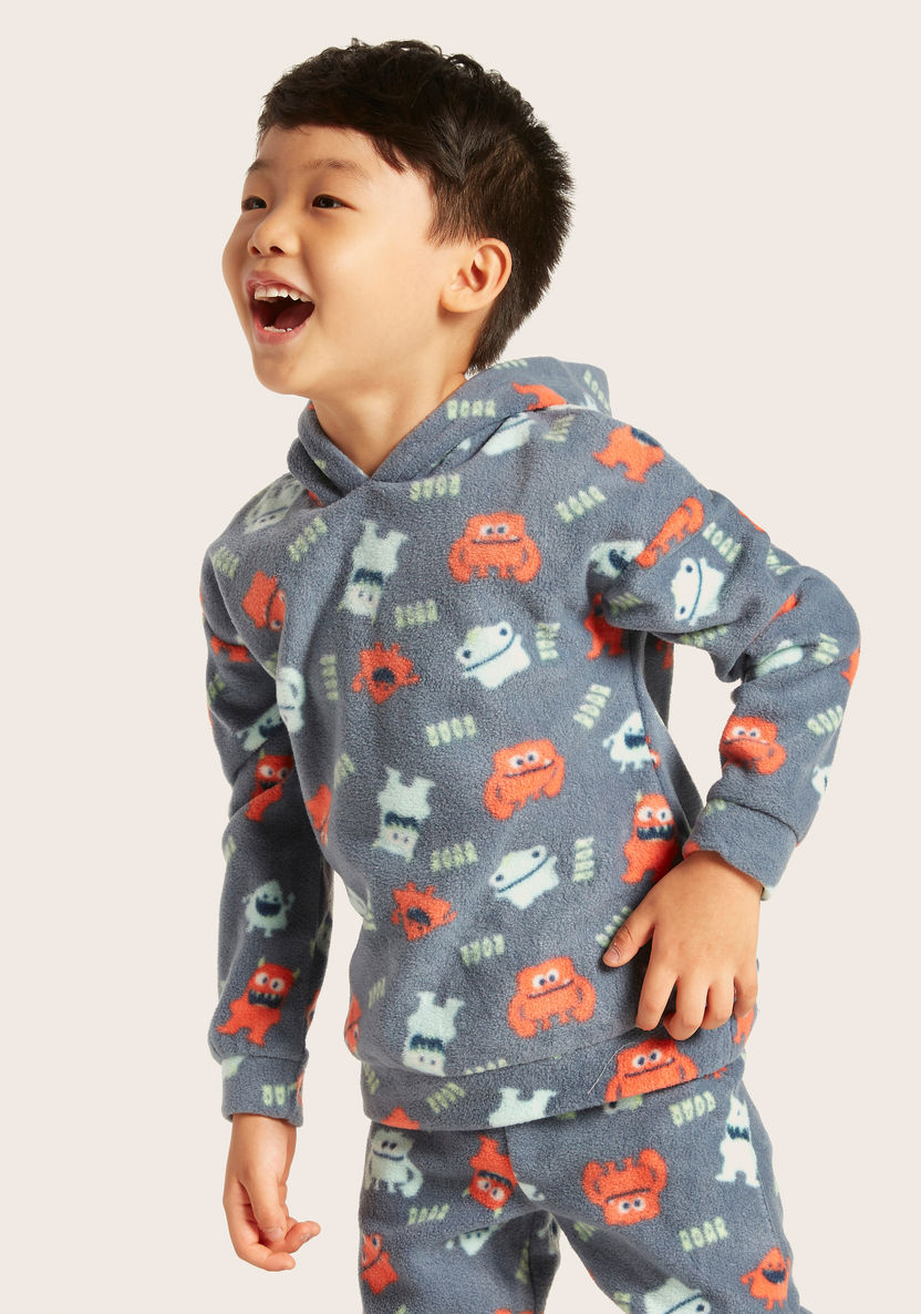 Juniors All-Over Printed Hooded Sweatshirt and Pyjamas Set-Pyjama Sets-image-2