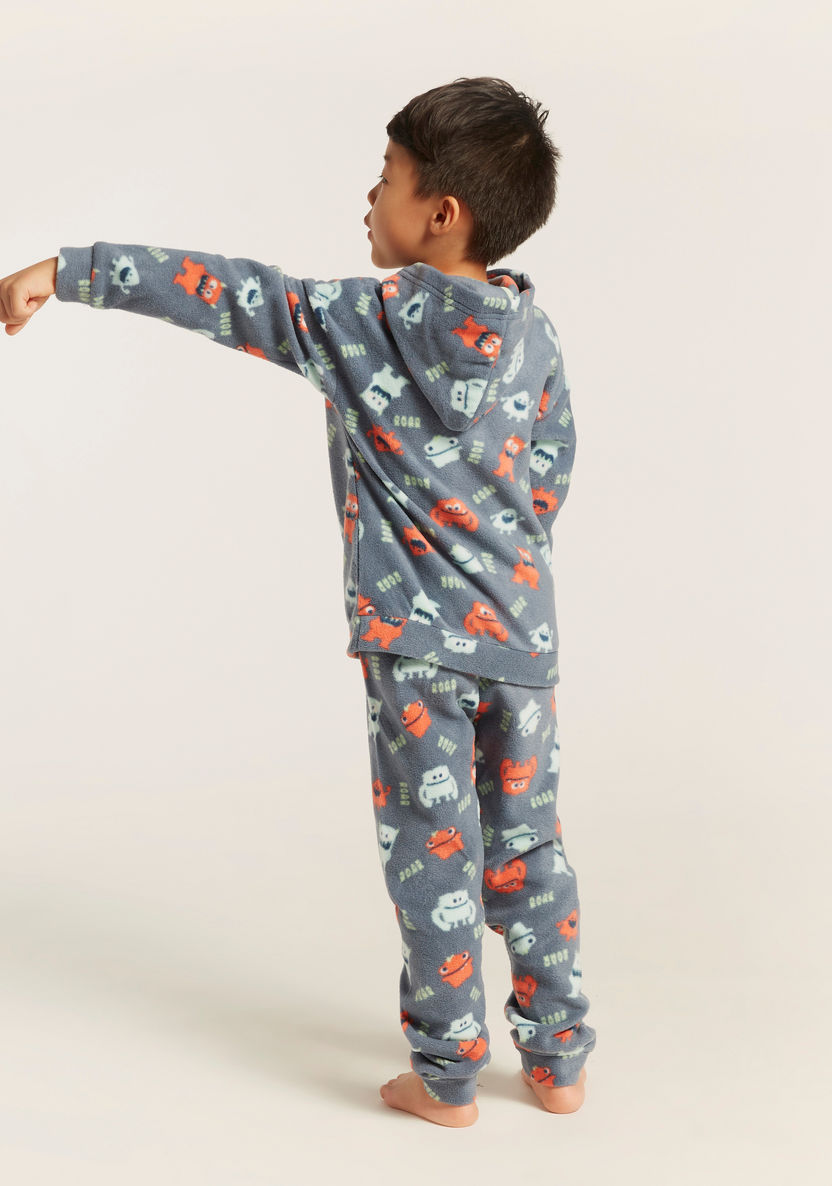 Juniors All-Over Printed Hooded Sweatshirt and Pyjamas Set-Pyjama Sets-image-4