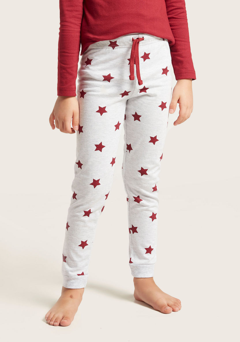 Juniors Graphic Print T-shirt and Jog Pants Set-Pyjama Sets-image-2