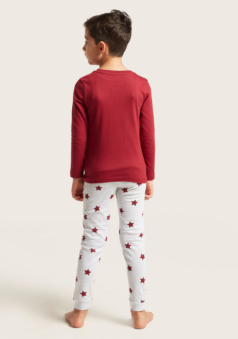 Juniors Graphic Print T-shirt and Jog Pants Set-Pyjama Sets-image-4