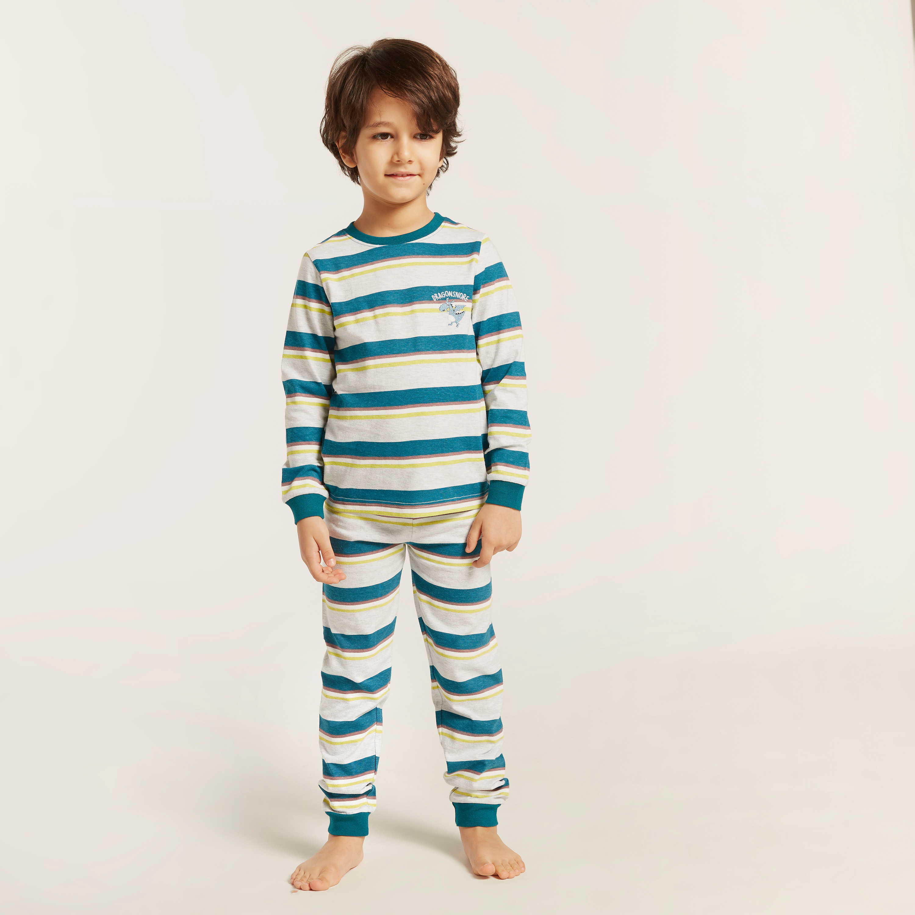 Juniors Printed T-shirt and Pyjamas - Set of 3-boys-clothing-nightwear-image-2