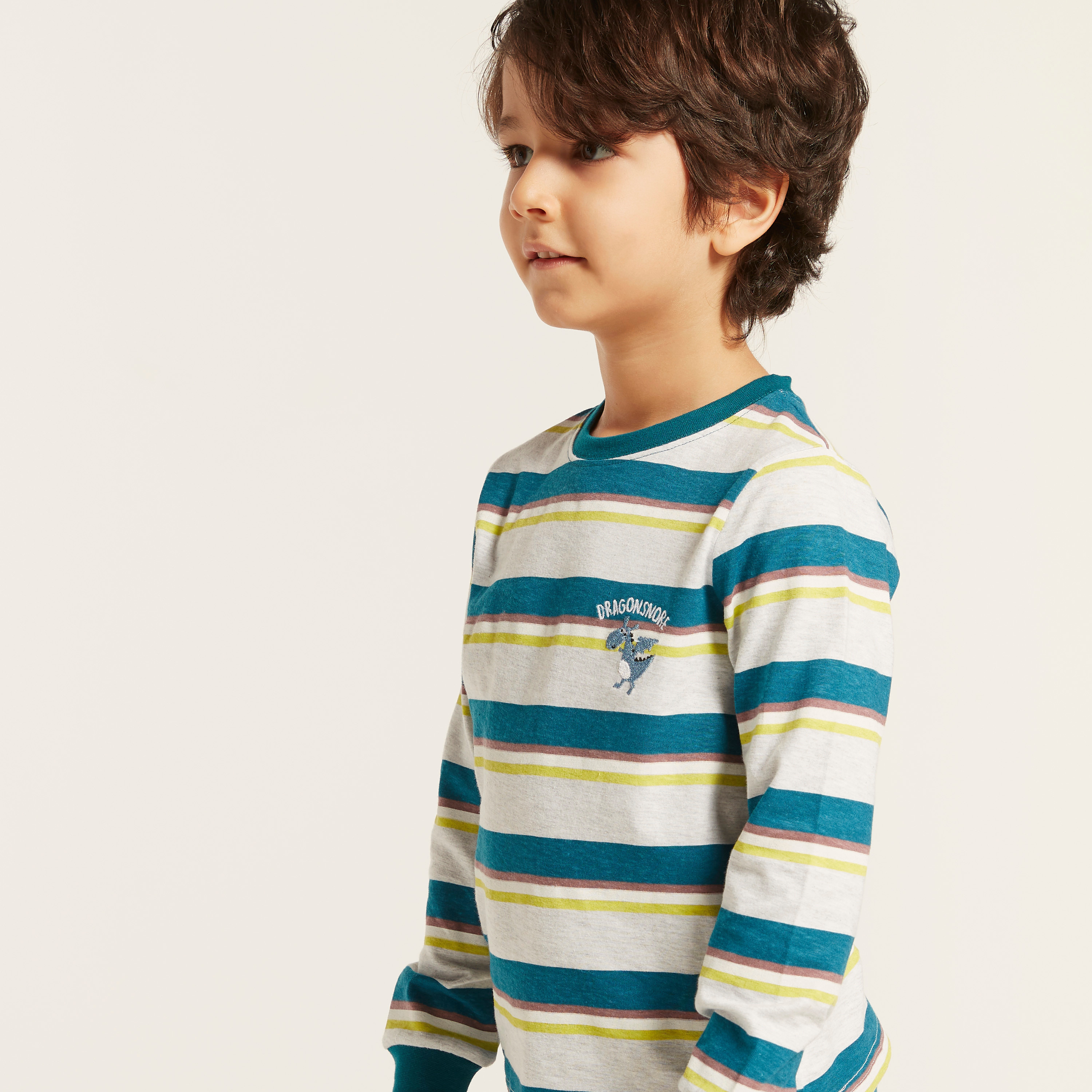 Juniors Printed T-shirt and Pyjamas - Set of 3-boys-clothing-nightwear-image-3