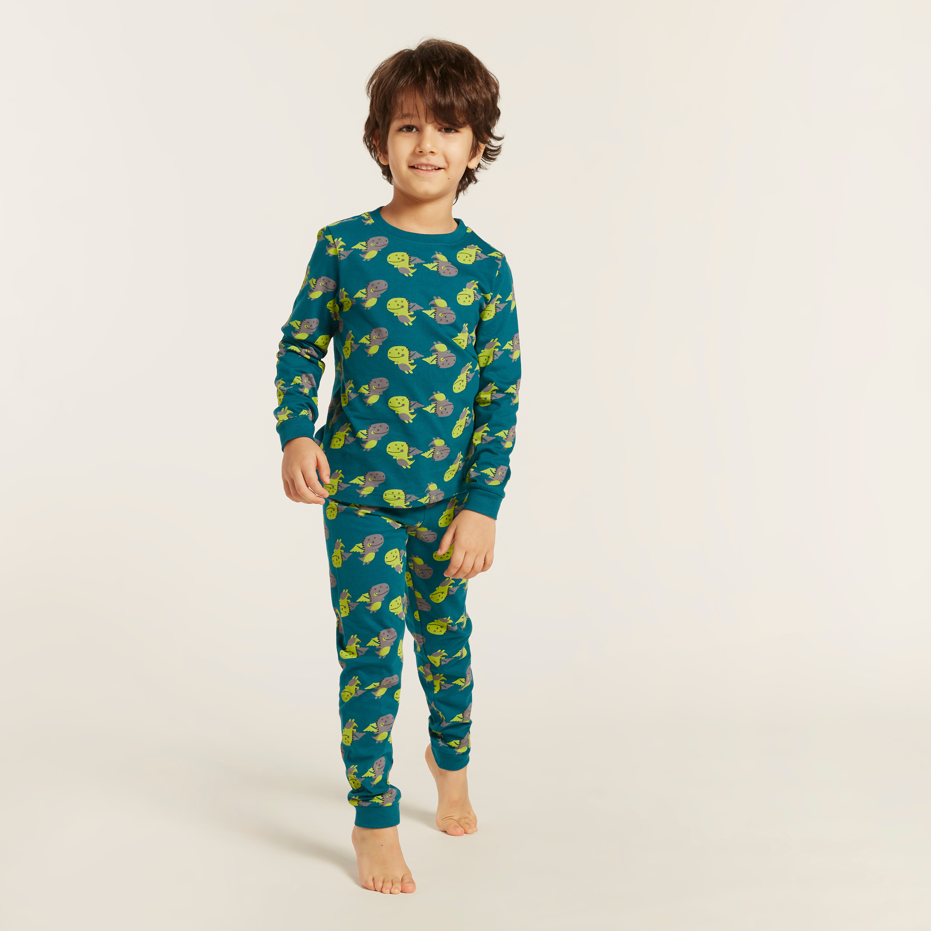 Juniors Printed T-shirt and Pyjamas - Set of 3-boys-clothing-nightwear-image-8