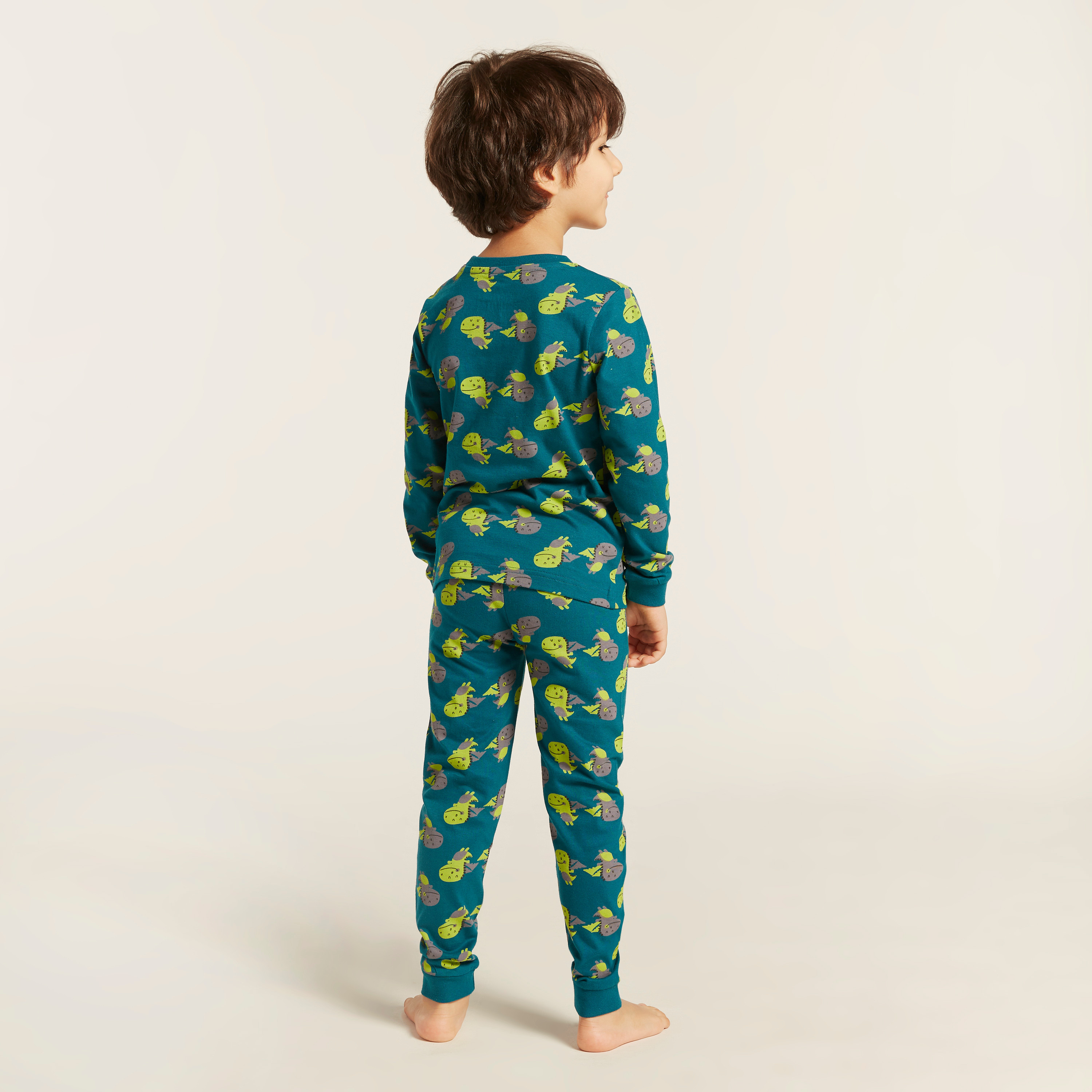 Juniors Printed T-shirt and Pyjamas - Set of 3-boys-clothing-nightwear-image-9