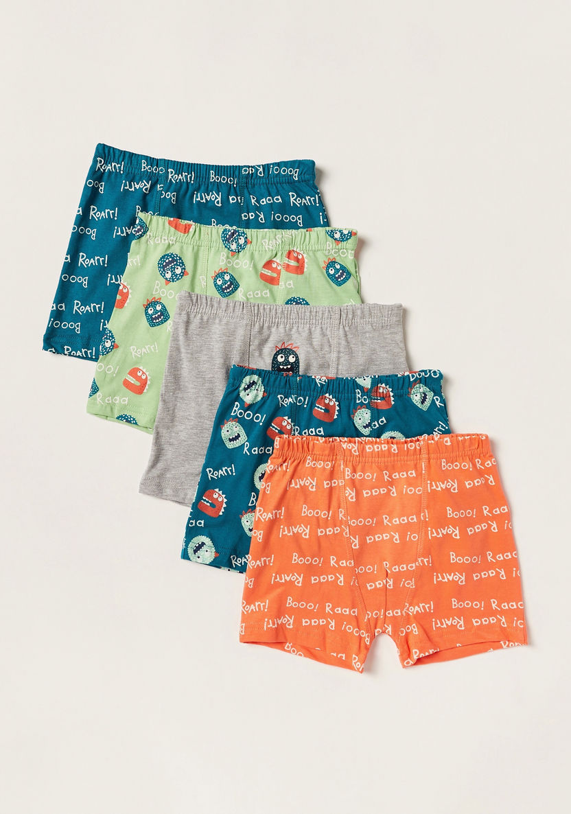 Juniors Printed Boxers - Set of 5-Boxers and Briefs-image-0