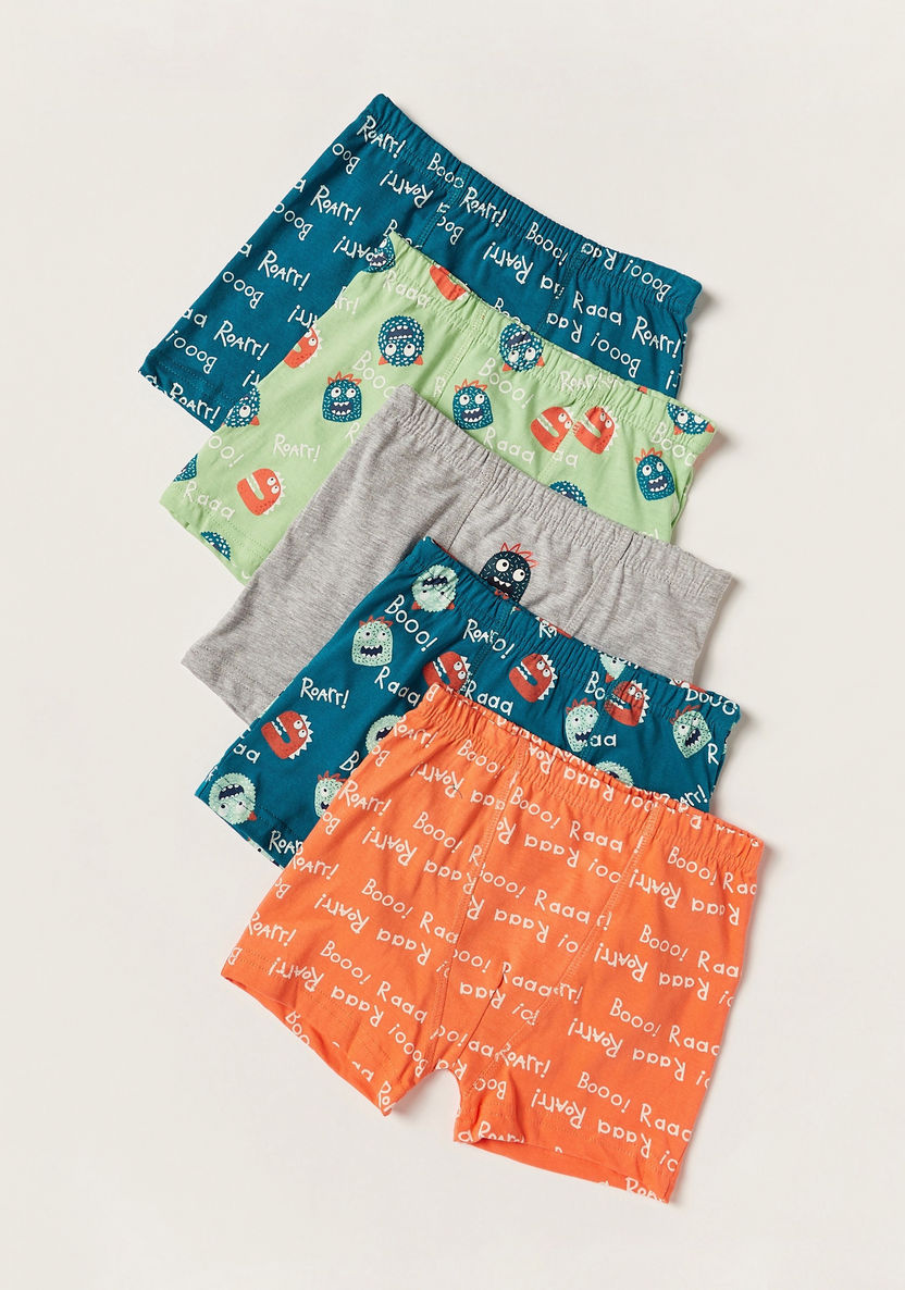 Juniors Printed Boxers - Set of 5-Boxers and Briefs-image-1
