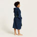 Textured Hooded Bathrobe with Long Sleeves and Tie-Up Belt-Towels and Flannels-thumbnail-3