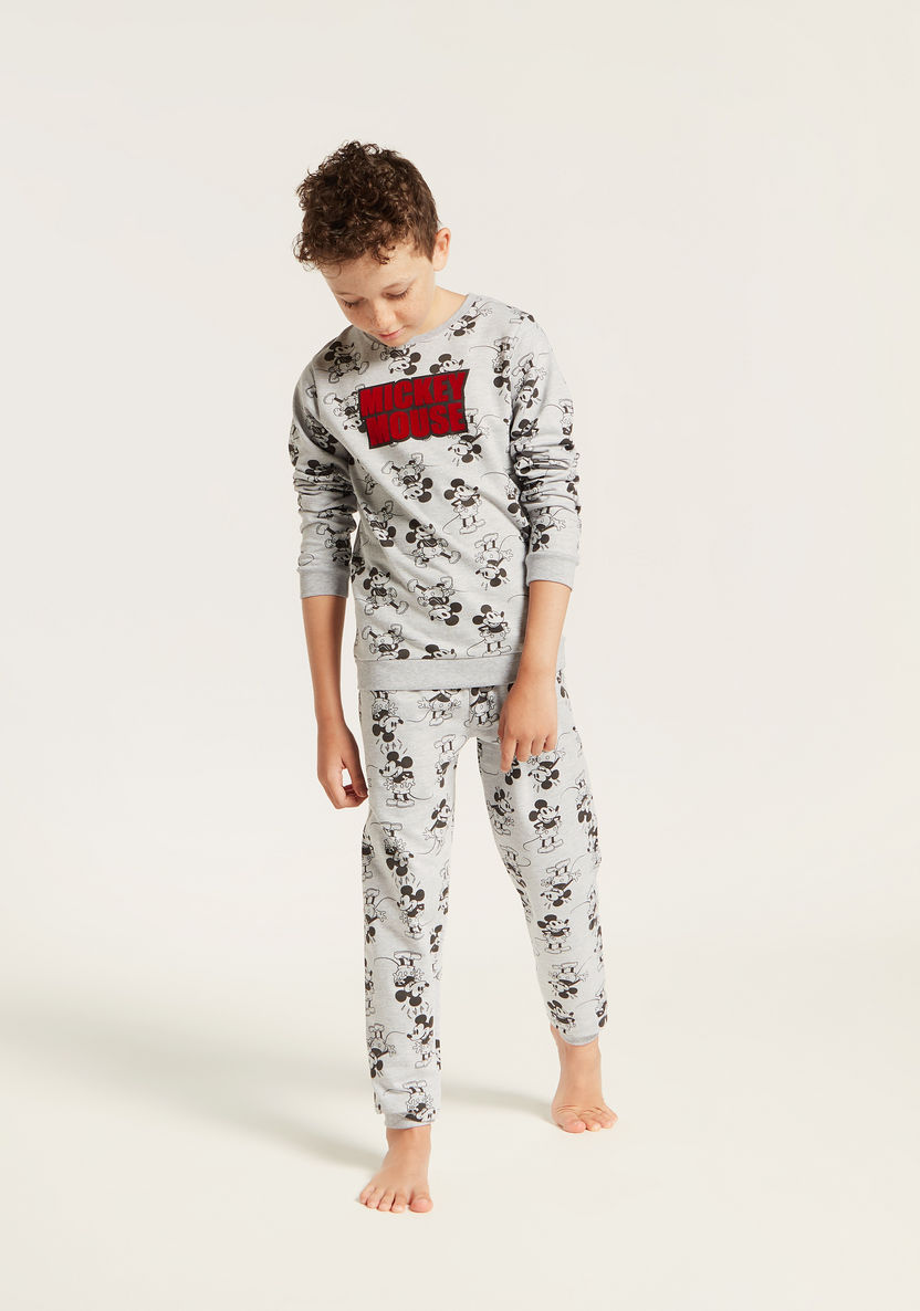 Disney All-Over Mickey Mouse Print T-shirt and Pyjamas Set-Nightwear-image-1