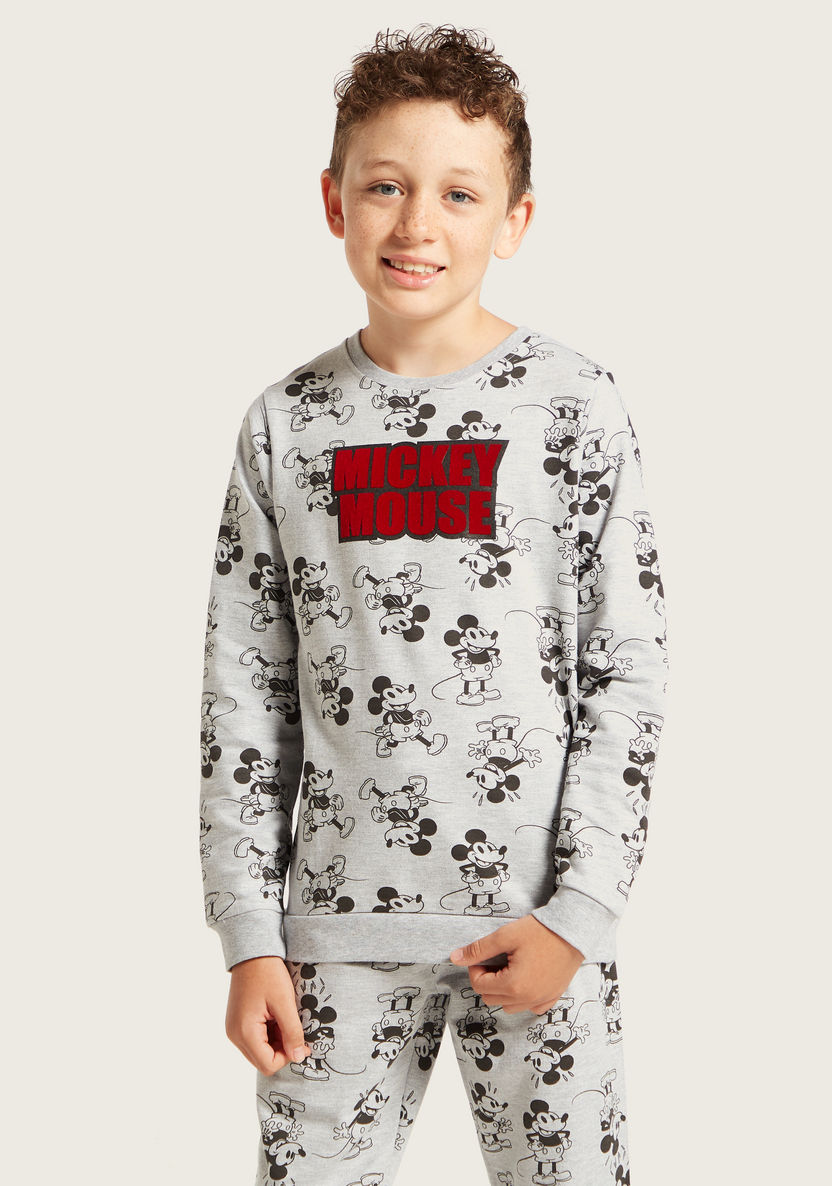 Disney All-Over Mickey Mouse Print T-shirt and Pyjamas Set-Nightwear-image-2