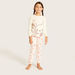 Juniors Embroidered Crew Neck T-shirt and Full Length Pyjama Set-Pyjama Sets-thumbnail-1