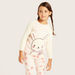 Juniors Embroidered Crew Neck T-shirt and Full Length Pyjama Set-Pyjama Sets-thumbnail-2