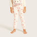 Juniors Embroidered Crew Neck T-shirt and Full Length Pyjama Set-Pyjama Sets-thumbnail-3