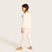 Juniors Embroidered Crew Neck T-shirt and Full Length Pyjama Set-Pyjama Sets-thumbnail-4