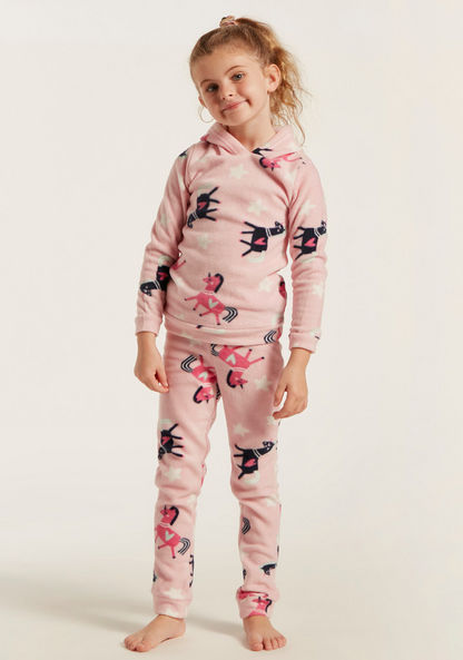 Juniors All-Over Printed Sweatshirt and Pyjamas Set