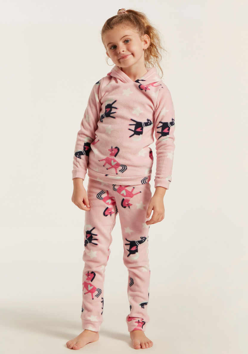 Juniors All-Over Printed Sweatshirt and Pyjamas Set-Nightwear-image-1