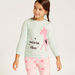 Juniors Unicorn Embroidered T-shirt and Full Length Pyjama Set-Nightwear-thumbnail-2