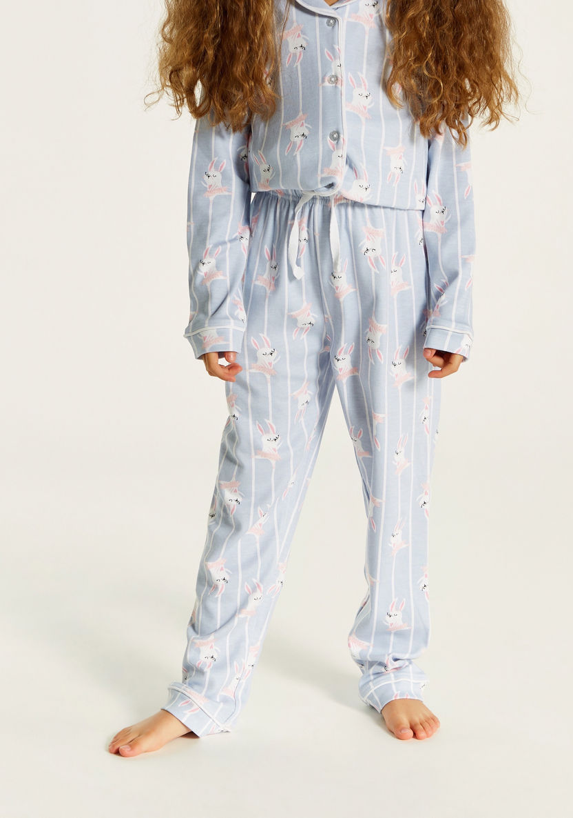 Juniors Printed Long Sleeve Shirt and Pyjama Set-Pyjama Sets-image-2