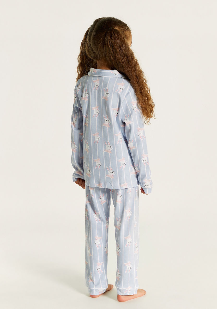 Juniors Printed Long Sleeve Shirt and Pyjama Set-Pyjama Sets-image-3
