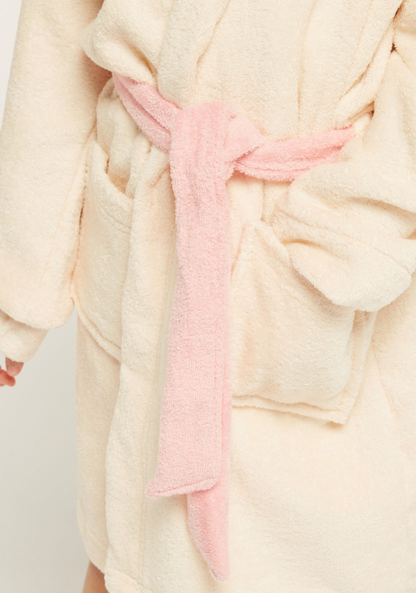 Juniors Solid Bathrobe with Hood and 3D Ears-Towels and Flannels-image-2