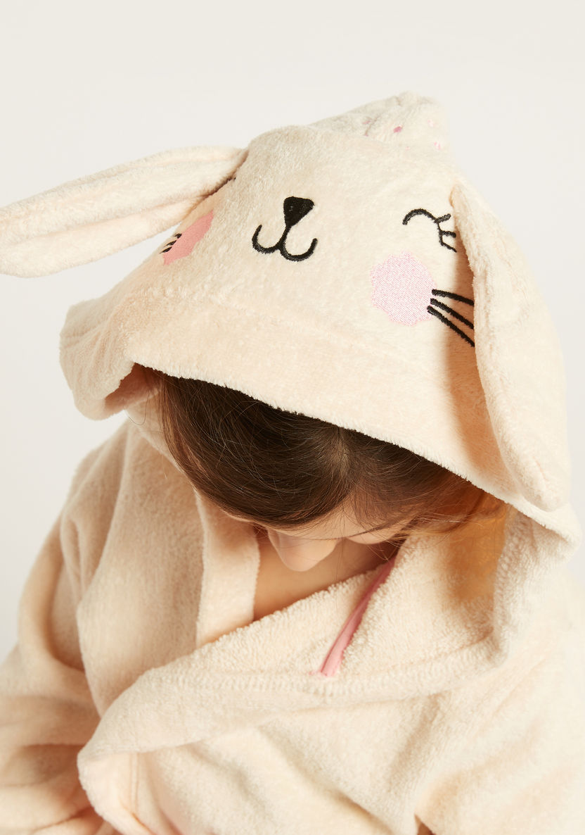 Juniors Solid Bathrobe with Hood and 3D Ears-Towels and Flannels-image-3