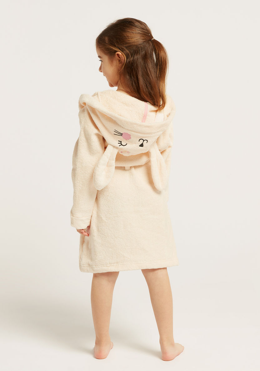 Juniors Solid Bathrobe with Hood and 3D Ears-Towels and Flannels-image-4