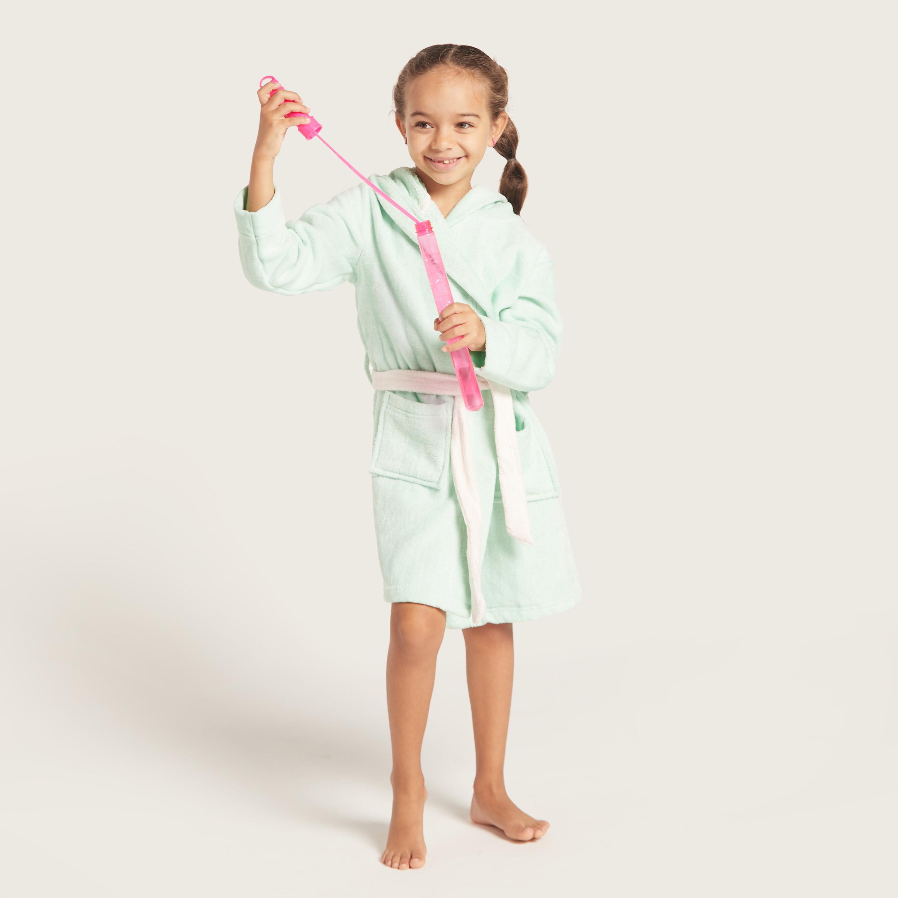 Juniors Hooded Bathrobe with Long Sleeves-baby-bathandcare-towels-image-1