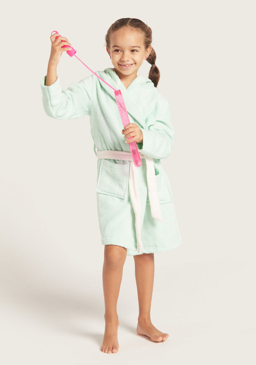Juniors Hooded Bathrobe with Long Sleeves-Towels and Flannels-image-0