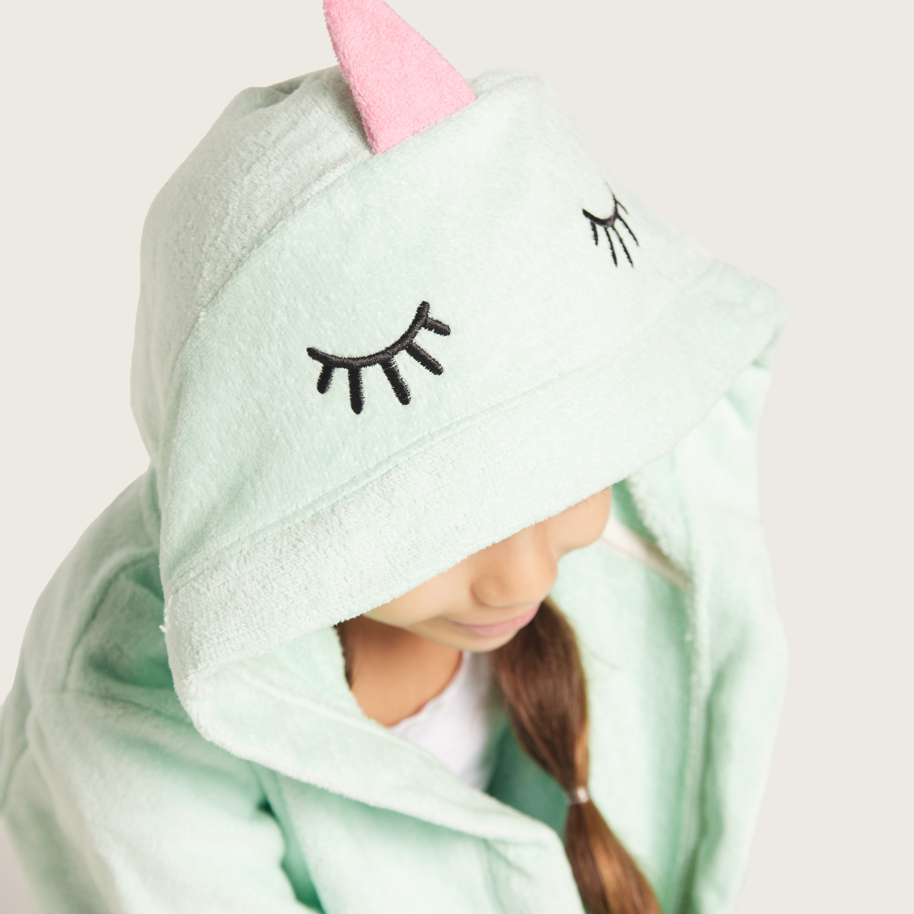 Juniors Hooded Bathrobe with Long Sleeves-baby-bathandcare-towels-image-3