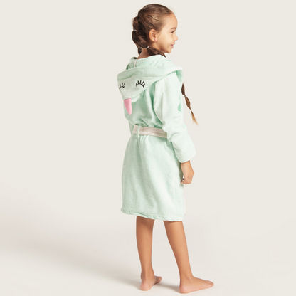 Juniors Hooded Bathrobe with Long Sleeves-Towels and Flannels-image-3