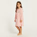 Juniors Embroidered Night Dress with Long Sleeves-Nightwear-thumbnail-1