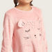 Juniors Printed Crew Neck Nightdress with Applique Detail-Pyjama Sets-thumbnail-2