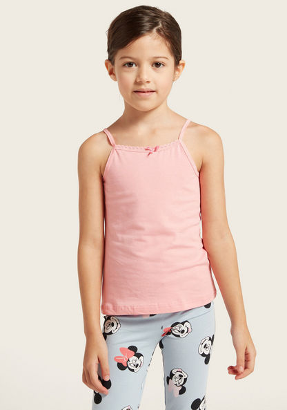 Juniors Solid Vest with Lace and Bow Detail