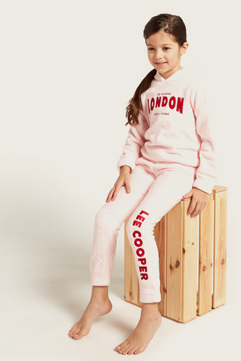 Lee Cooper Embroidered Hooded T-shirt and Pyjamas Set