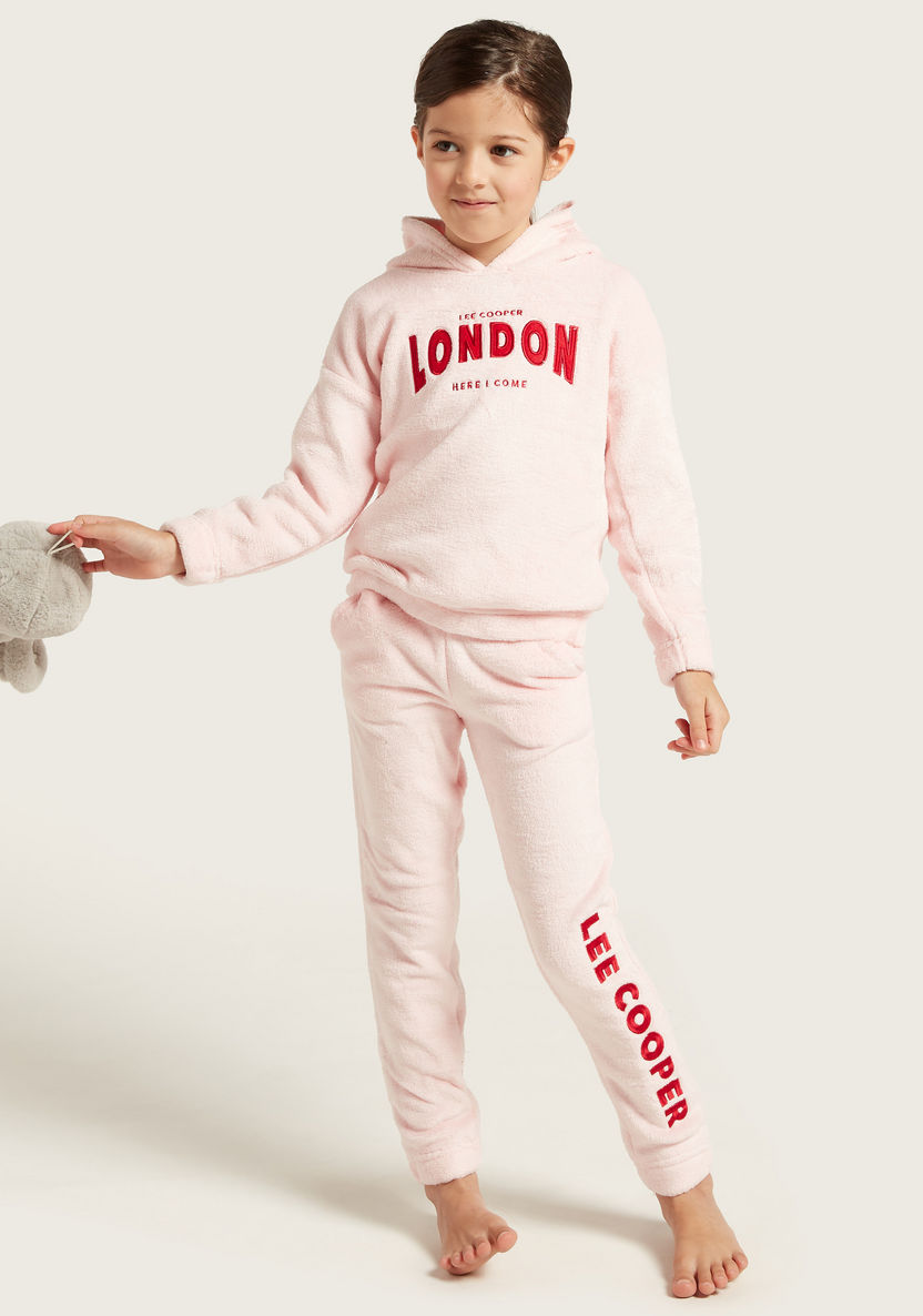 Lee Cooper Embroidered Hooded T-shirt and Pyjamas Set-Nightwear-image-1