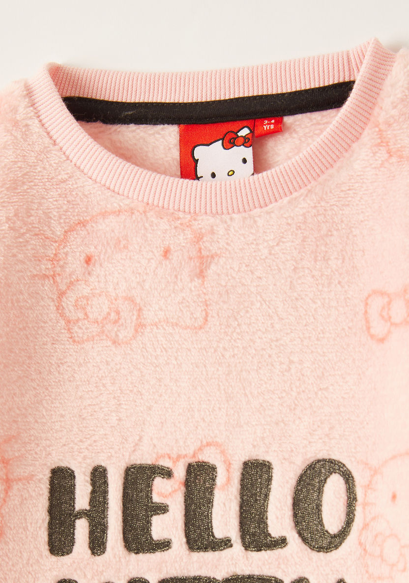 Sanrio Hello Kitty Print Night Dress with Long Sleeves-Pyjama Sets-image-1