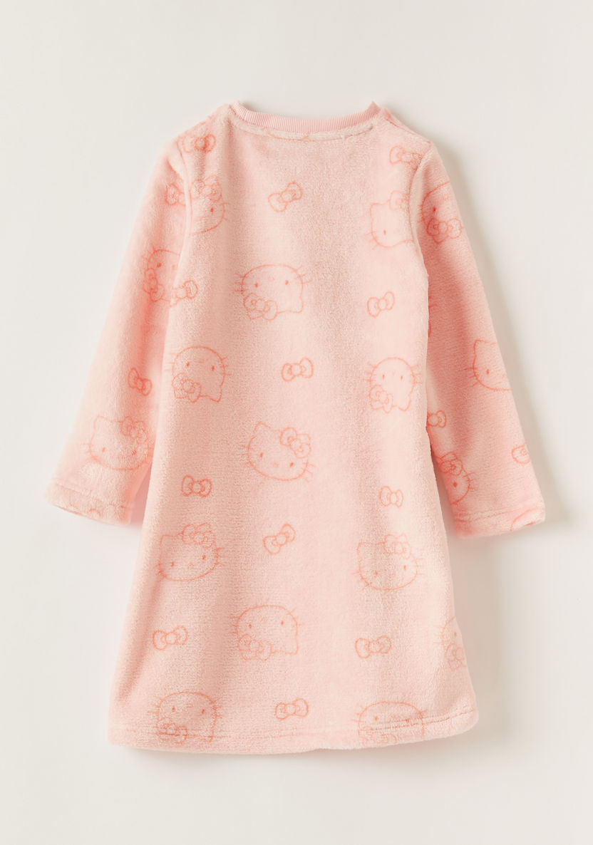 Sanrio Hello Kitty Print Night Dress with Long Sleeves-Pyjama Sets-image-3