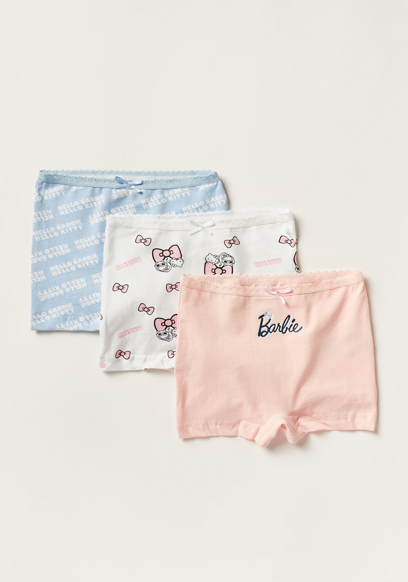 Buy Sanrio Barbie Print Boxers with Elasticated Waistband - Set of