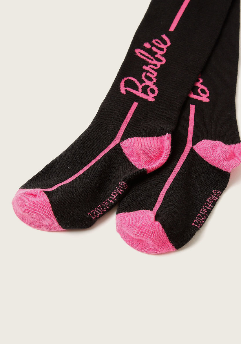 Barbie Printed Tights with Elasticised Waistband-Socks-image-1