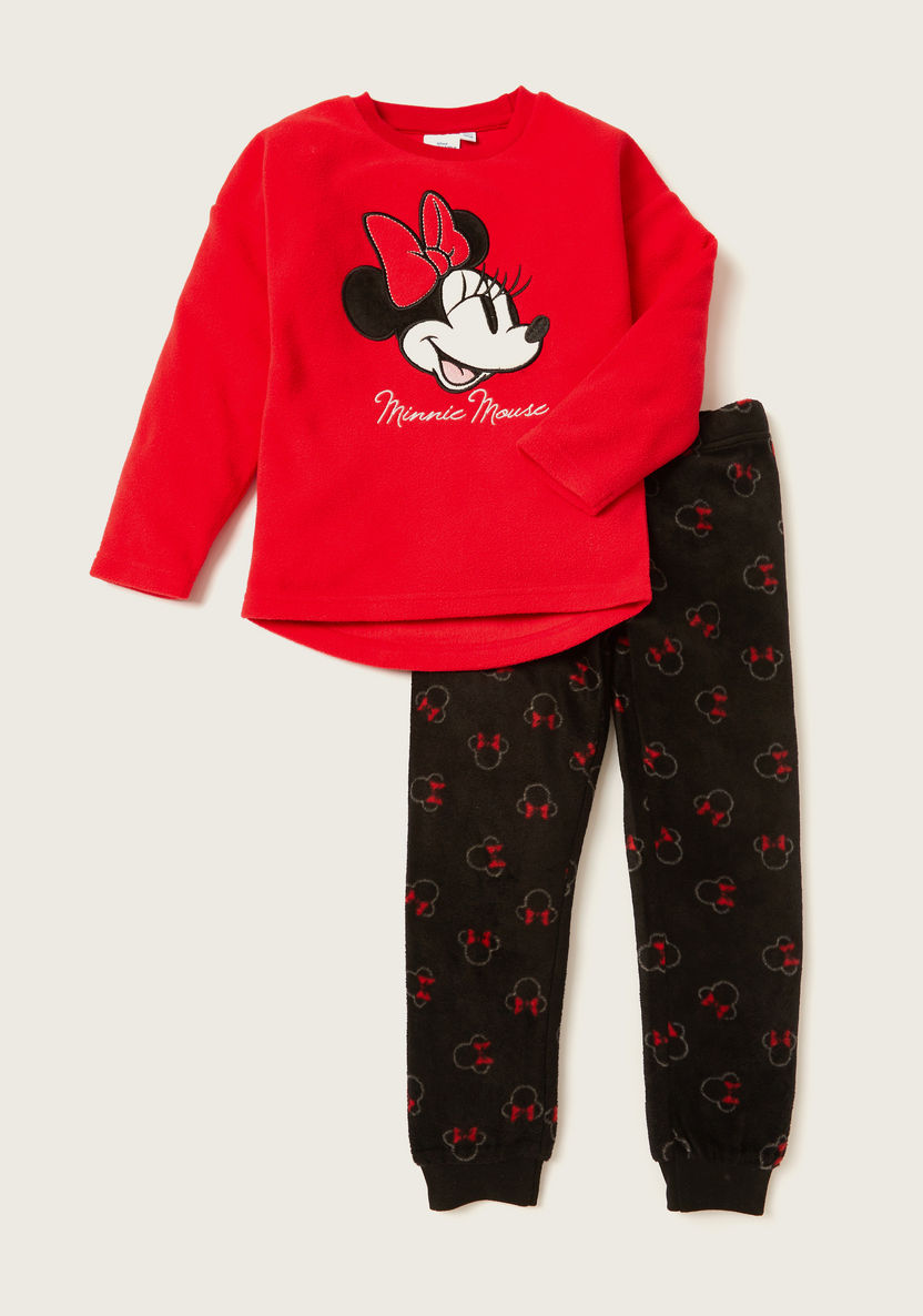 Disney Minnie Mouse Print T-shirt and All-Over Printed Pyjamas Set-Nightwear-image-0