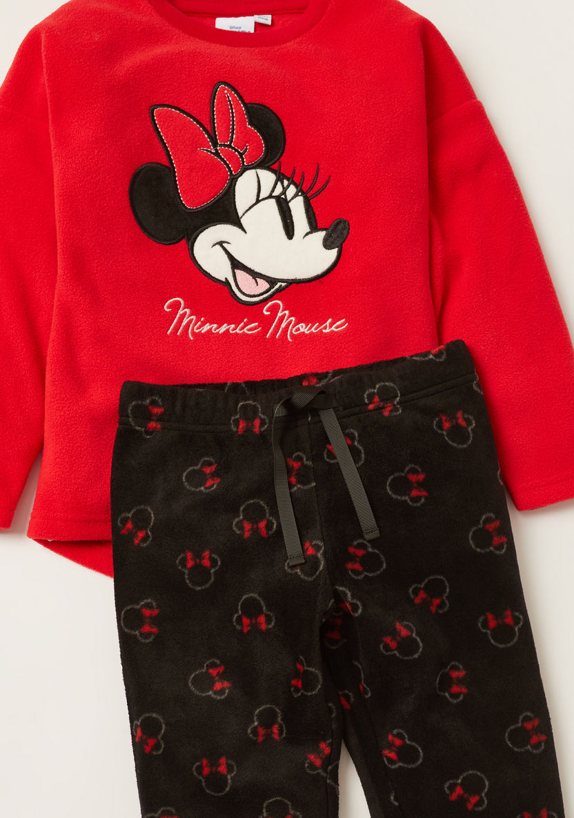 Disney Minnie Mouse Print T-shirt and All-Over Printed Pyjamas Set-Nightwear-image-3