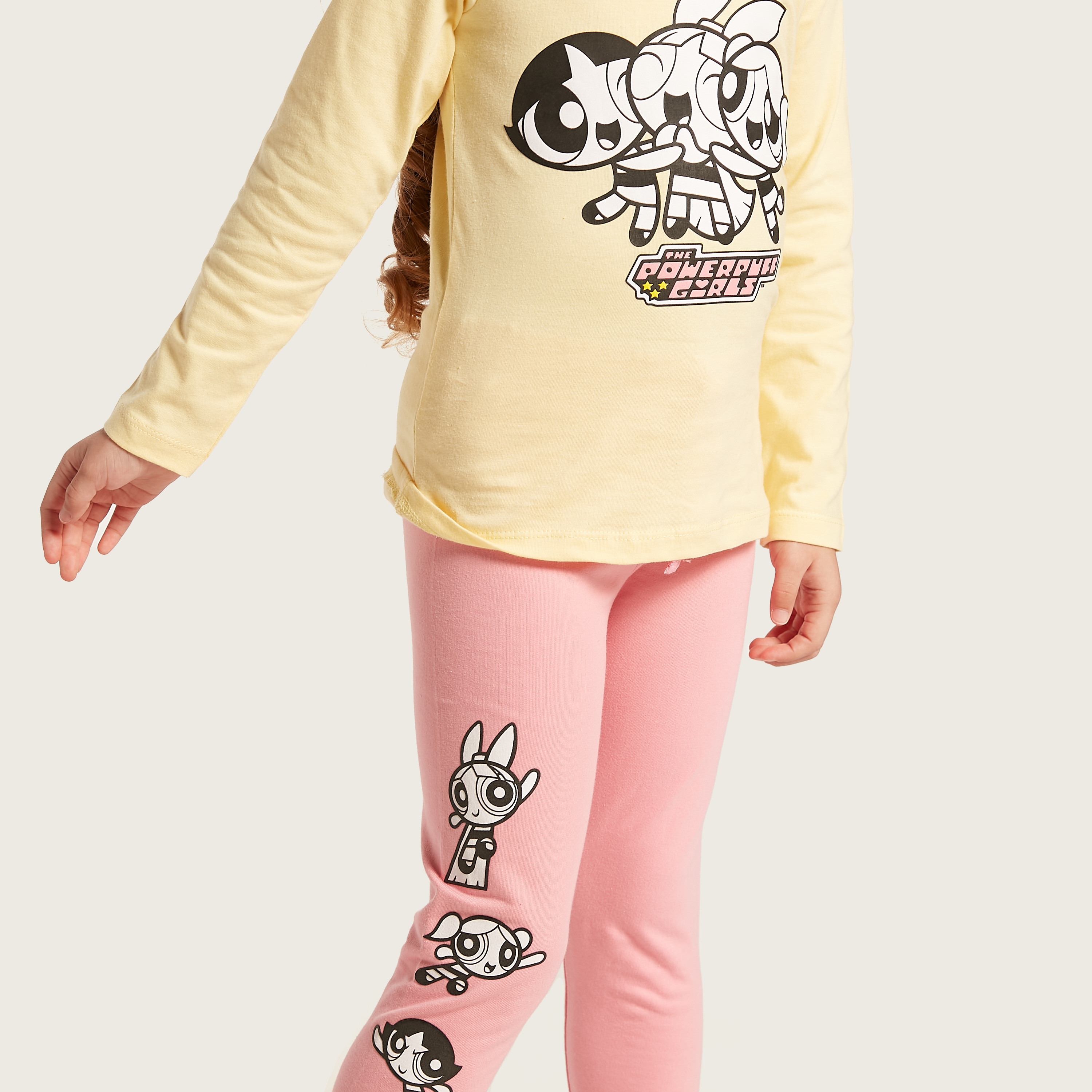 The Powerpuff Girls Print T-shirt and Pyjamas Set-girls-clothing-nightwear-image-5